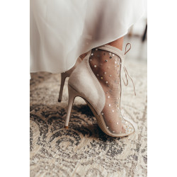 Členkové topánky The Lace 10 svetlo béžový semiš