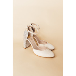Sandále Sandra 8 béžový semiš, trblietky