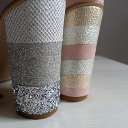 Sandále 207 delené, ružový semiš