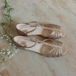 Nizky podpätok Witt 602/sandále, zlaté