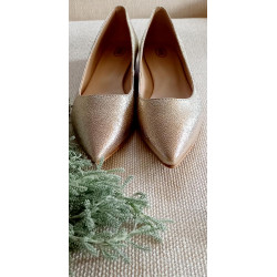 Nizky podpätok Witt 983 balerínky, zlatá ekokoža