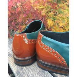 Pánske celokožené topánky Witt Brogsy, hnedo zelené