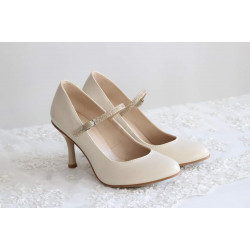 Lodičky Witt 207 ekokoža latte / klasické zapínanie zlaté