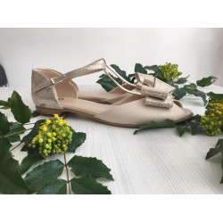 Nízky podpätok Witt 602, latté / zlatý mramor